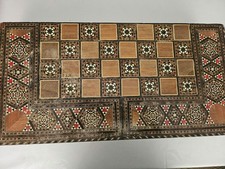 Backgammon Brettspiel, Holz, Handarbeit, Vint...