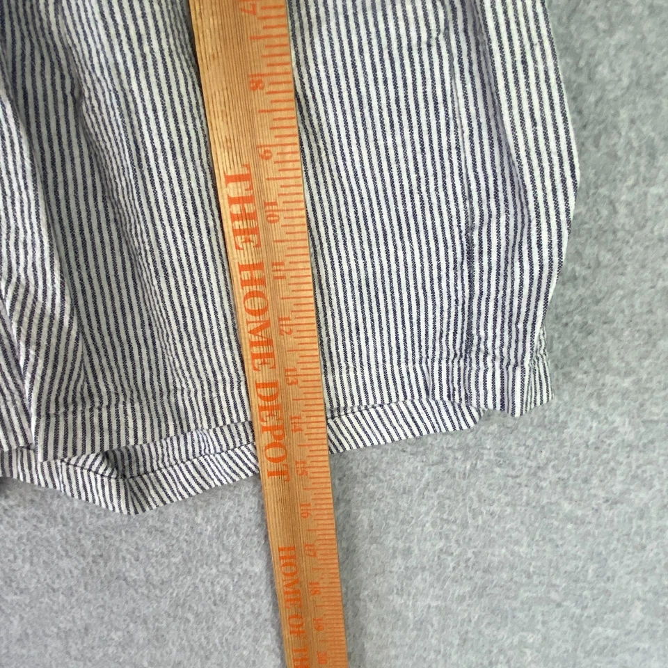 Pantalones Cortos Morgn Taylor Para Mujer S Azul Rayas Mezcla de Lino Pull On Bolsillos de tiro medio Foto 4 de 4