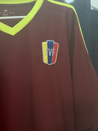 Venezuela Adidas Soccer Jersey Mens XL Red Vinotinto FVF Home Excellent Cond - Picture 3 of 10