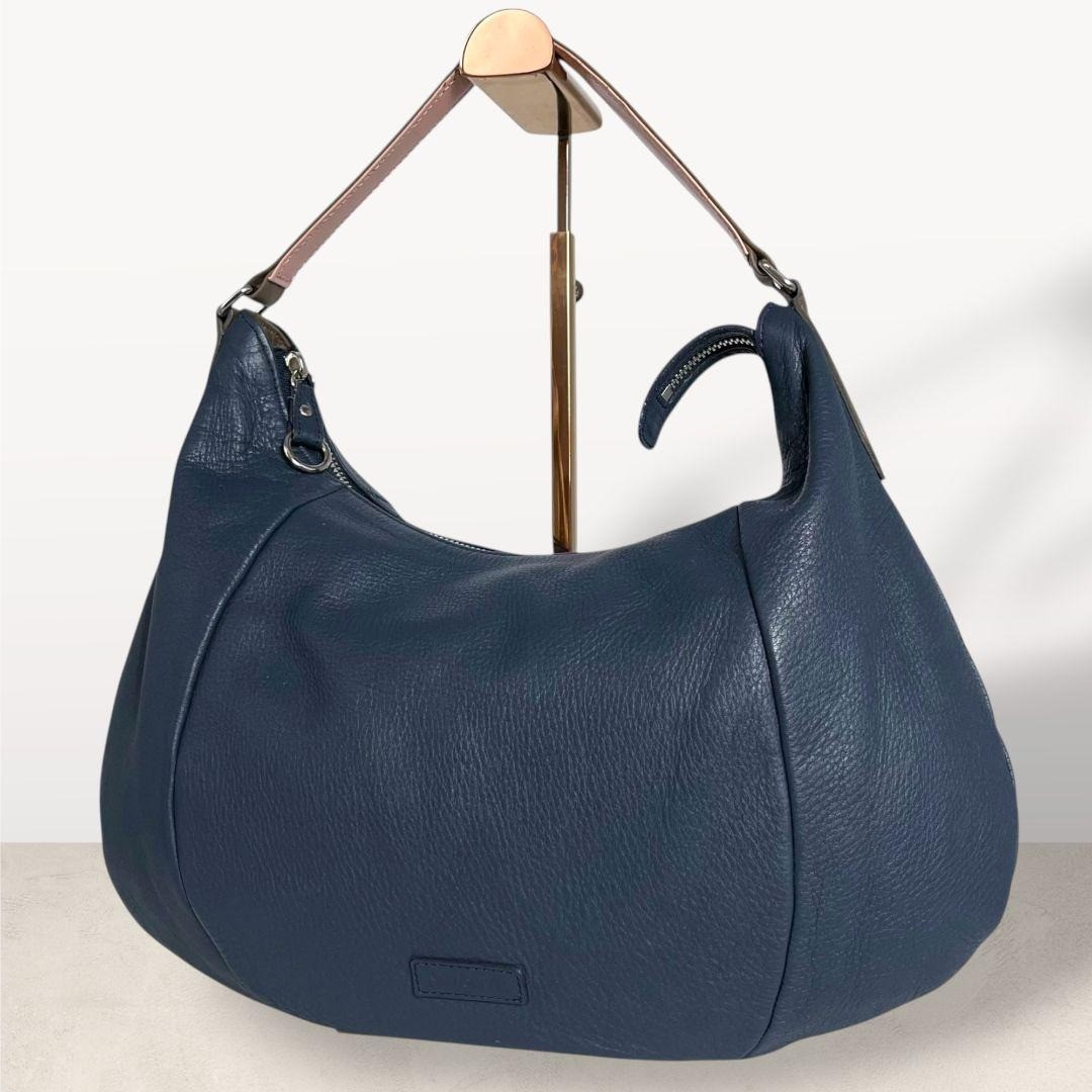 NEWYORKER A4 Shoulder Bag Navy Genuine Leather US TAX Includ