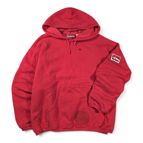 Marlboro, Vintage 90s Marlboro Country Store Hoodie Mens Large Red Pullover Distressed USA