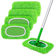 HOMEXCEL Reusable Microfiber Mop Pads Compatible with Pack of 4, Green