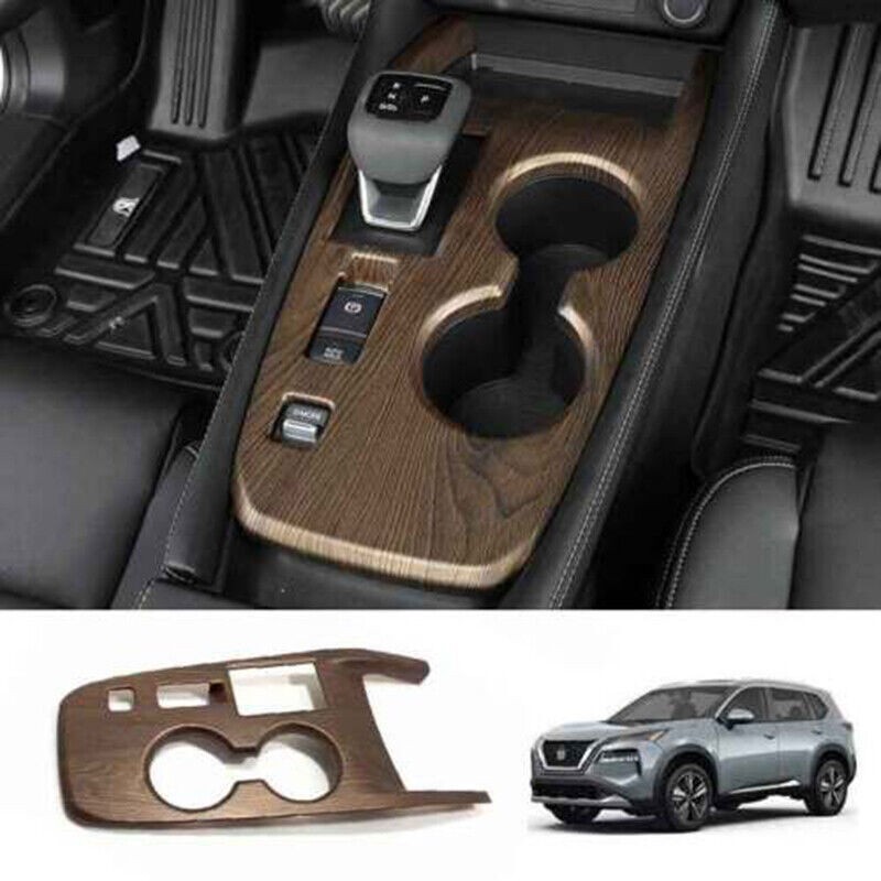 New For Nissan Rogue 2021-25 Wood Grain Inner Gear Shift Panel Frame Cover Trim