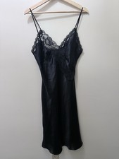 Vintage 80s Victoria  s Secret Gold Label Black Lace Slip Baby Doll Lingerie M