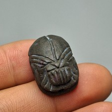 Wonderful Old Egyptian Jasper Stone Intaglio Scarab Seal stamp Bead Amulet 