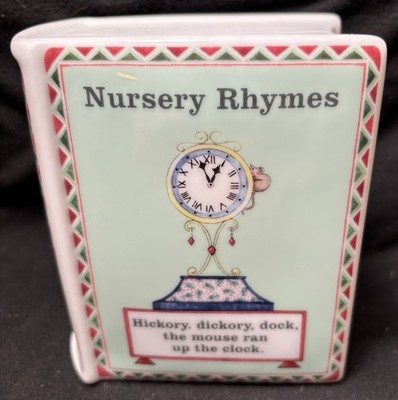 Royal Worcester Nursery rhymes  Hickory, dickory, dock bone china Coin Box 4.75 