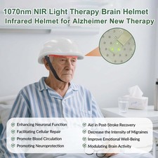1070nm NIR Brain Light Therapy Helmet 280 Diodes for Parkinson Aphasia Support
