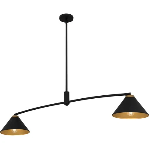 Matte Black  Linear Chandelier from the Alscott Collection - Picture 4 of 5