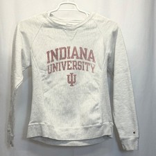 Indiana University Hoosiers NCAA Sweatshirt Gray Champion Reverse Weave Medium
