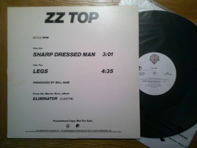PROMO WARNER BROS 12'' 33 RECORD/ZZ TOP/SHARP DRESSED MAN/LEGS/ EX+ 1983