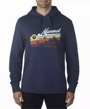 Marmot Mountain Hoodie Colorful Sweatshirt Size Large Navy Blue Hiking Outdoors