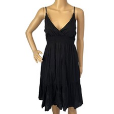 NWT Old Navy Cotton Midi Dress Black V-Neck Sleeveless Size XS