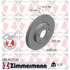 2x Zimmermann Scheibenbremse vorne 517123Y000 51712A6000 51712M0000 | 444767