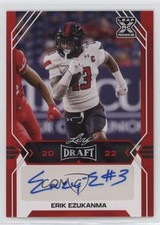 2022 Leaf Draft Auto Red Erik Ezukanma #BA-EE1 Auto d4y