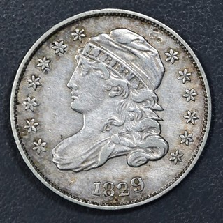 1829 10C CAPPED BUST SILVER DIME Small 10 KM# 48 Grade: AU A7311