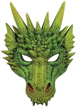 Green Dragon 1/2 Mask Mythical Creature Fancy Dress Halloween Costume Accessory