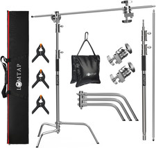 C Stand Light Stand Stainless Metal Photography Kit - Heavy Duty 10.8Ft/330Cm Ve