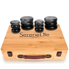 SereneLife PSLMSGST65.5 Massage Stone Heater Box Set-Electric Spa Portable