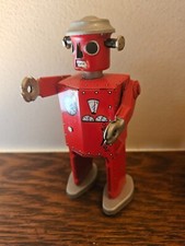 Atomic Robot Man Tin Vintage Wind-up Toy working no key EXC Atomic Robot