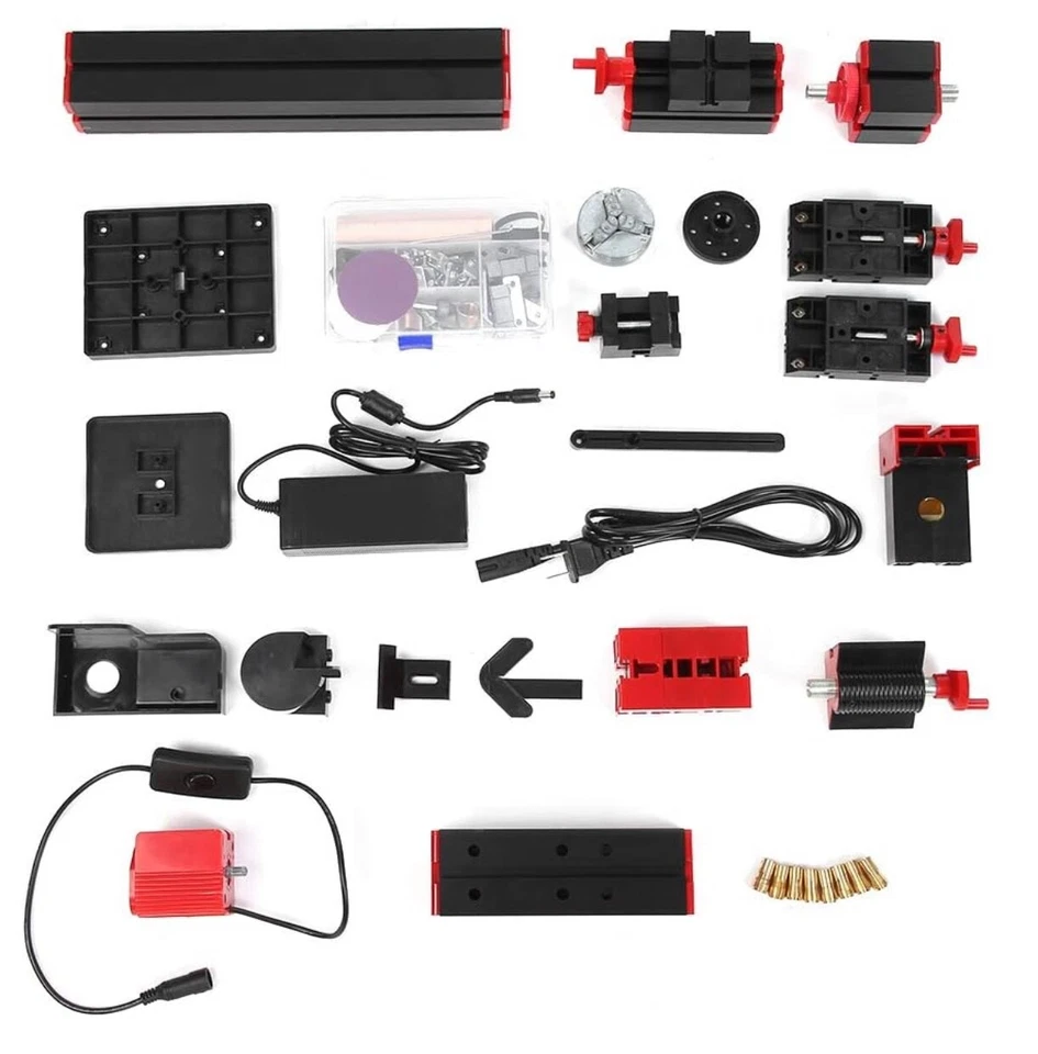 6 in 1 DIY Mini Motorized Wood Metal Lathe Miller Driller Grinder Sawing Machine - Image 2 of 4