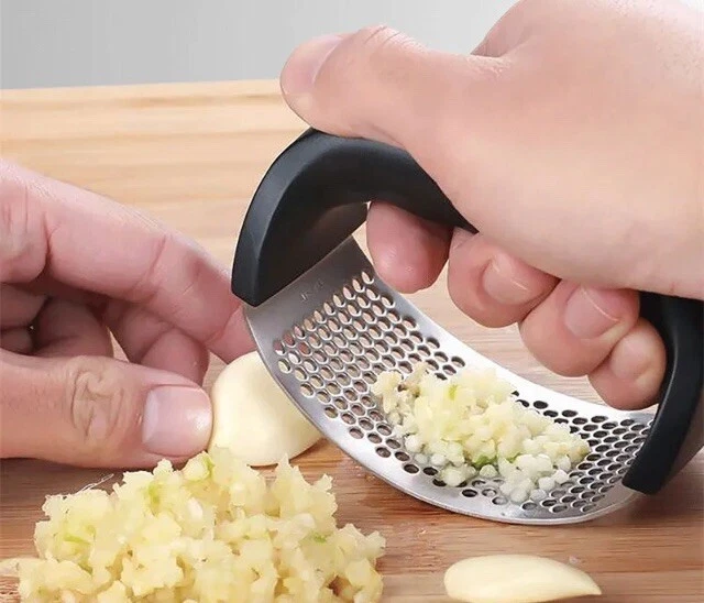 Kitchen Stainless Steel Garlic Press Crusher Rocker Rocking Mincer Squeezer Home