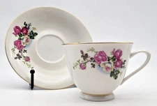 Classic Pink Rose Tea Cup & Saucer Made in China Tea Party Made in China