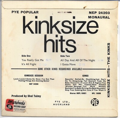 The Kinks / Kinksize Hits UK盤7\"EP The Kinks – Kinksize Hits – Vinyl (Solid-Centre Labels, 7