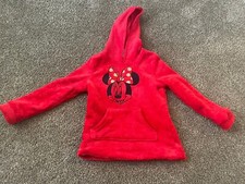 DISNEY GIRL S RED VELOUR HOODED JACKET MINNIE MOUSE SIZE 6