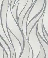 Tapete Vlies Grafisch Wellen Weiß Grau Glanz Novamur Hailey 82233 (3,24€/1Qm)