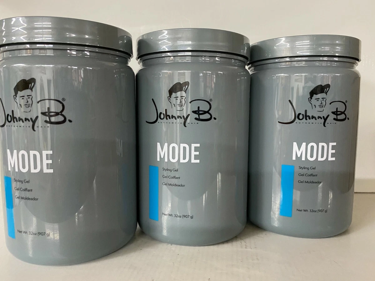 3 Pack of Johnny B Mode Hair Styling Hair Gel 32 oz Med Hold Wet Look  655222274342