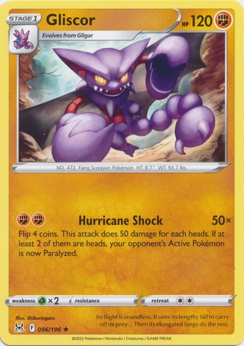 Gliscor 096/196 Rare Lost Origin Pokemon TCG