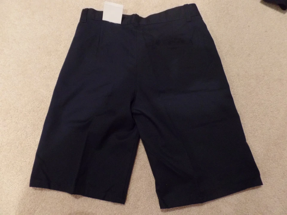 Meninos, Jeans Arizona, Shorts Uniforme Escolar, Tamanho: 12 Husky, Frente Plana, Azul, Novo com etiquetas - Imagem 2 de 4