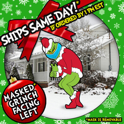 48''x21'' GRINCH Stealing Xmas Lights LEFT FACING -  MASKED