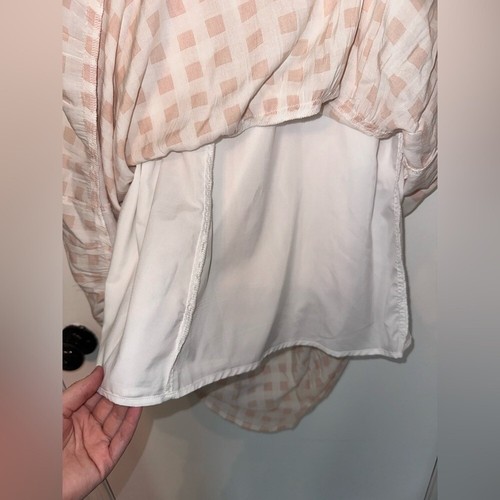 Summer Plaid Maxi Skirt High Elastic Waist A Line Tiered Pleated Flowy Pockets L - Picture 3 of 7