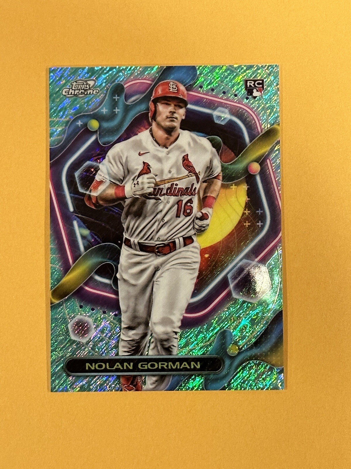 2023 Topps Cosmic Chrome Aqua Equinox Refractor /199 Nolan Gorman #16 Rookie RC