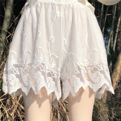 パンツ JUNTAE KIM APPLIQUE SHORTS Japanese Women Lolita jk white lace shorts ruffled leggings safety