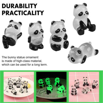 1/5Pcs Potted Mini Figurines Micro Landscape Miniature Glowing Panda Gift Crafts