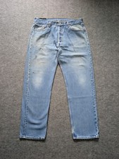 VTG Levis 501xx Jeans 38x31 Made in USA 90s Faded Blue Button Fly Denim