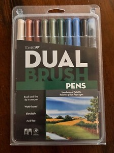 Tombow Dual Brush Pen Landscape Palette Set 10-Pack Made In Japan Version!