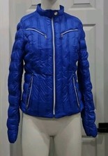 Laundry By Shelli Segal Motorcycle Puffer Jacket Blue Womens Medium