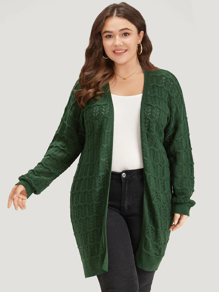 NWT BloomChic Green Lightweight Open Weave Cardigan Size 14/16 (1X)