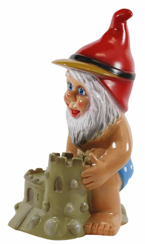 Enano de Jardín Decoración Figura Niño Con Castillo Arena Plástico H 31 CM - Imagen 3 de 5
