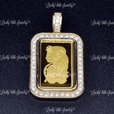 999.9 Credit Suisse Pamp Gold Bullion  14k Yellow Gold Diamond Pendant  1.15ct 
