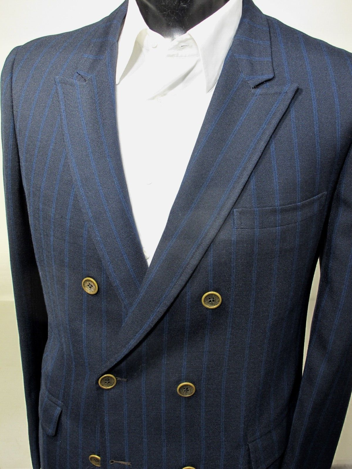 FILA Giacca canottaggio regata nautica vintage righe blu doppiopetto 44 cravatta Ralph Lauren