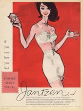 If you care how you feel Jantzen Postage Stamp Bra & Girdle ad 1959 17