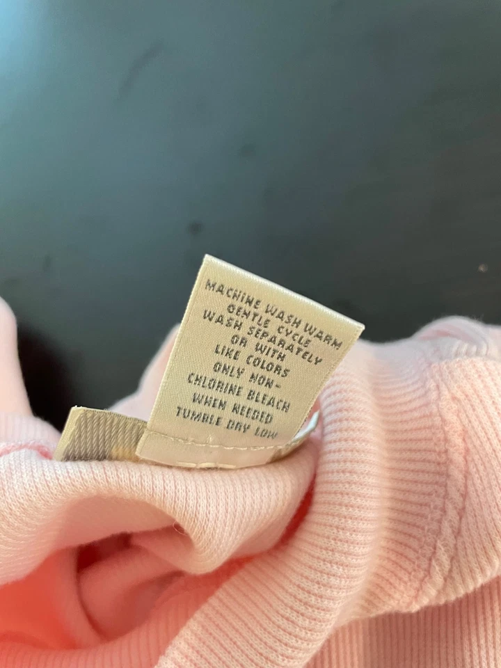 Vintage Womens Top Petite Large Pink Stretch Ribbed Mock Neck Club Rave 90s Y2K - Image 4 of 4