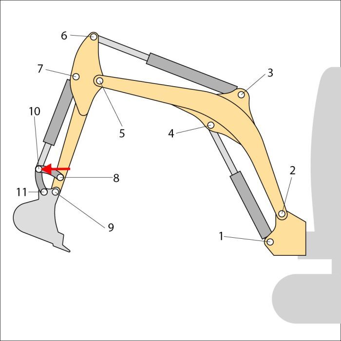 Bush (Position 10) for JCB 8018 CTSAG Mini Excavators - Replaces 809/10038