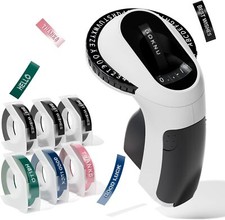 Phomemo Embossing Label Maker with 6PK 9mm Label Tapes Embossed Label Printer US