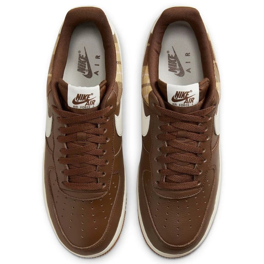 NIKE Men 9.0US   Air Force 1 '07 Lx Cacao Wow/Pale Ivory Check Us9 Dv0791-200