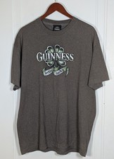 Vintage Guinness Beer "Feelin' Lucky" Clover T-shirt Brown Sz XL Beer Bartender